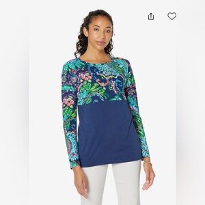 Lilly Pulitzer Finn Long Sleeve Top  Take Me to the Sea XL